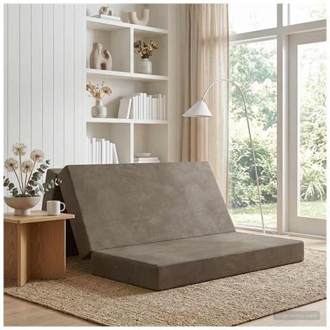 Divano Letto Pieghevole 120 x 67 x 45 cm Grigio Chiaro - Foto 2