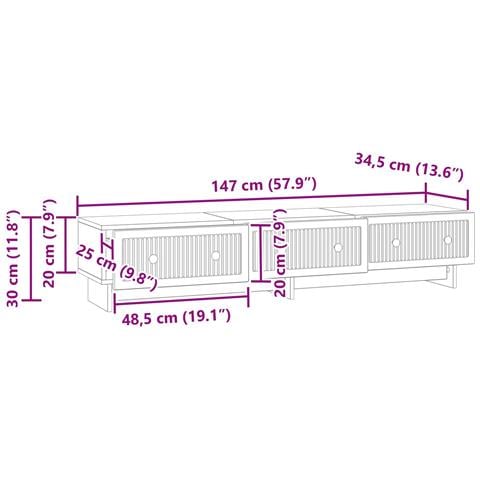 Mobile TV Legno antico 147 x 34,5 x 30 cm Legno ingegnerizzato - Foto 9
