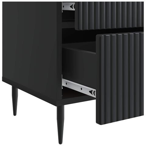 Armadio da Notte con cassetto 2 pcs Nero 43 x 34,5 x 47,5 cm - Foto 9
