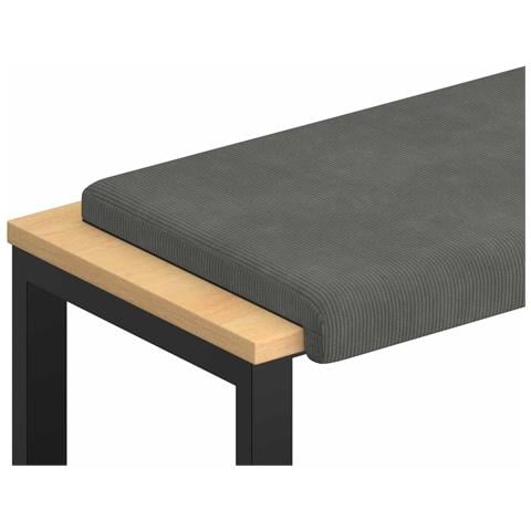 Cuscino per panchina corduroy Grigio Scuro Profondità 35 cm - Foto 1