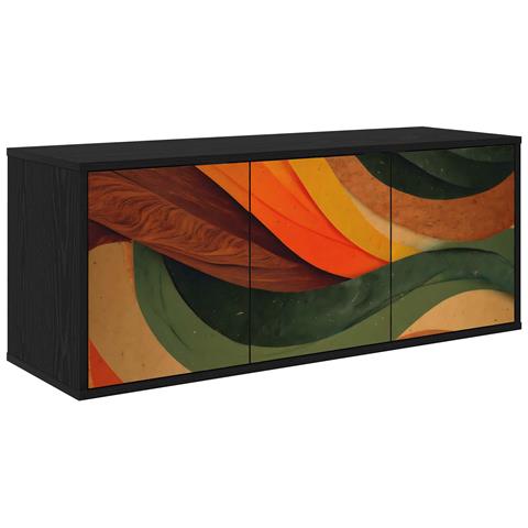Mobile TV da Parete BONN 102 x 33 x 40 cm Rovere Nero - Foto 1