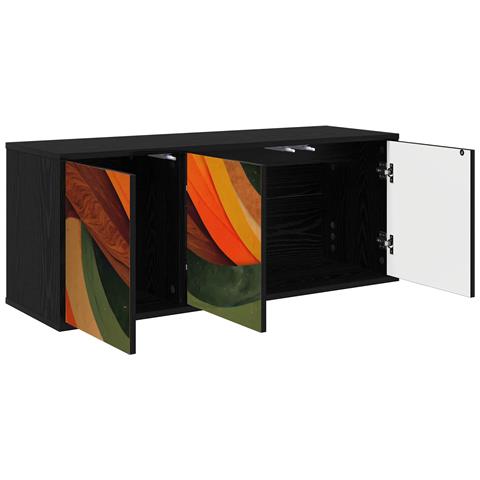 Mobile TV da Parete BONN 102 x 33 x 40 cm Rovere Nero - Foto 2