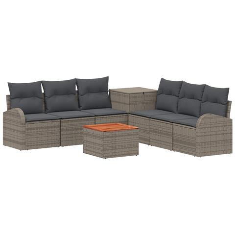 Set di divani 8 pz Grigio e Grigio Scuro - Foto 1