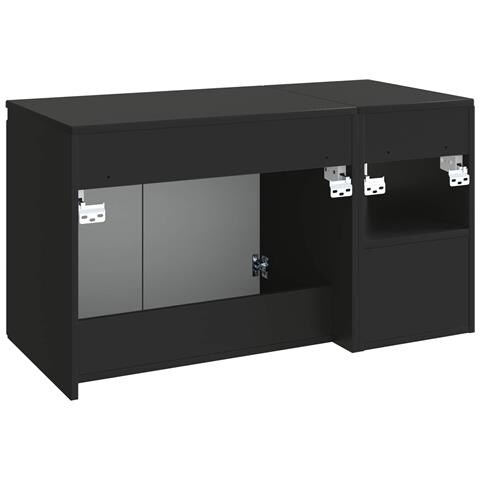 Set di mobili per il bagno 2 pz Nero Legno ingegnerizzato - Foto 2