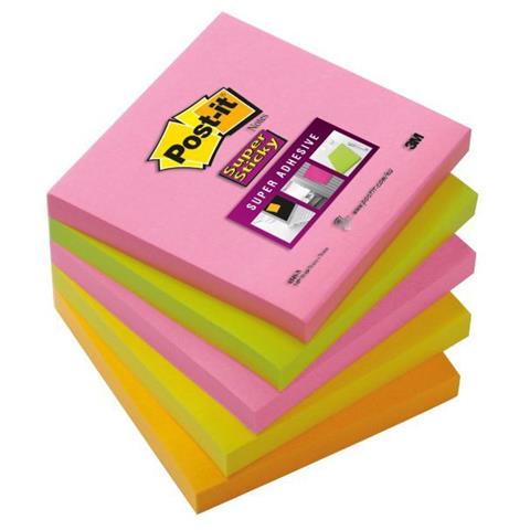 conf. 5 Blocchetti Post-it Super Sticky Neon 654S-N 56947 - Foto 1