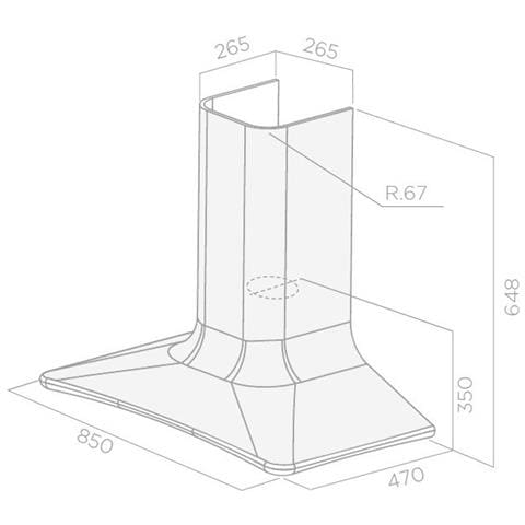 Cappa a Parete PRF0120689 Aspirante 85cm Colore Grigio - Foto 5