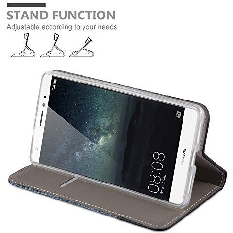 Custodia Compatibile Con Huawei Mate S In Blu Scuro Nero - Coperchio Protettiva Con Chiusura Magnetica, Funzione Stand E Tasca Per Le Carte - Foto 2