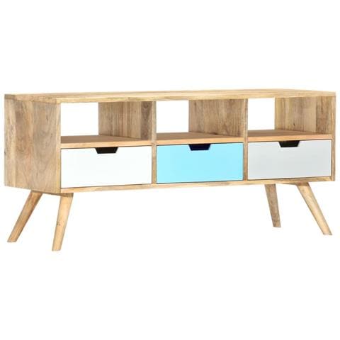 Mobile Porta Tv 110x35x48 Cm Legno Massello Di Mango - Foto 1