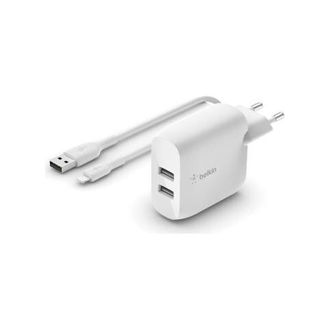 Caricabatterie WCD001VF1MWH con Due Porte USB Tipo A per Dispositivi Mobili Bianco - Foto 1