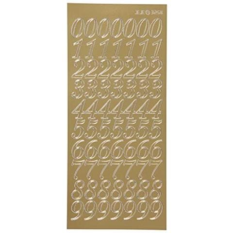 Stickers, Foglio 10x23 Cm, Oro, Numeri, 1fgl. - Foto 1