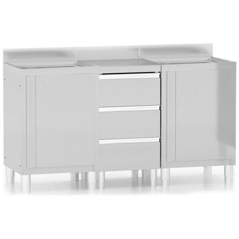 Mobiletti Da Cucina Commerciale 3 Pz In Acciaio Inossidabile - Foto 1