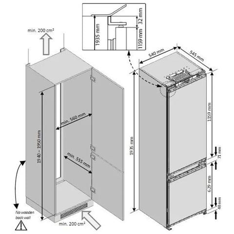 Frigorifero Monoporta da Incasso Control Classe E Capacità Netta 306 Litri - Foto 8