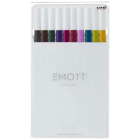 Emott Penna Punta In Fibra 0,4 Mm Colori Assortiti Dark Conf 10 Pz. - Foto 1