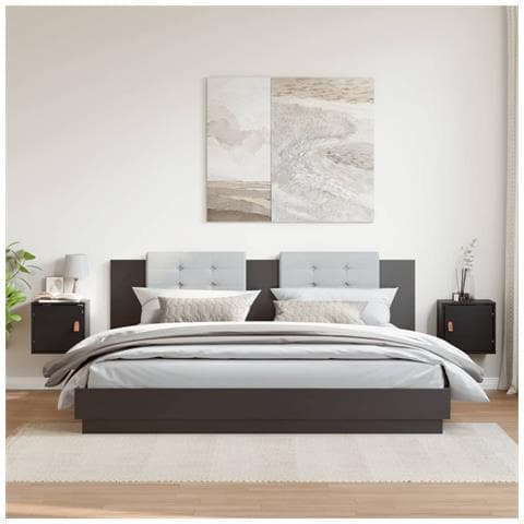 Pensili 2pz Neri 31,5x30x30 Cm In Legno Massello Di Pino - Foto 2