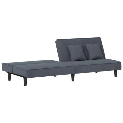 Divano Letto Grigio Scuro In Velluto - Foto 2
