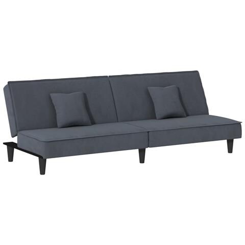 Divano Letto Grigio Scuro In Velluto - Foto 1