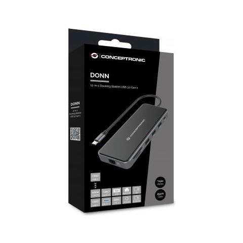 Donn15g Replicatore Di Porte E Docking Station Per Laptop Cablato Usb 3.2 Gen 1 (3.1 Gen 1) Type-c Grigio - Foto 2