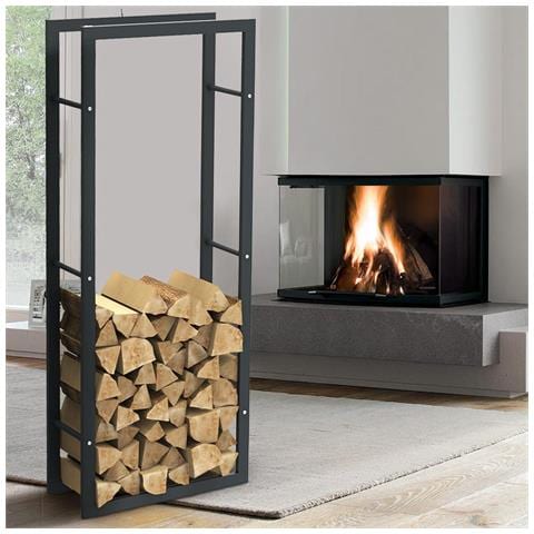 Portalegna Supporto Metallo Porta Legna Interno Legnaia Camino Stufa 150x60x25cm - Foto 1