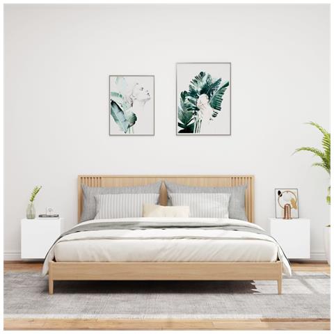 Mobili Tv A Parete 2pz Bianchi 40,5x30x40 Cm Legno Multistrato - Foto 3