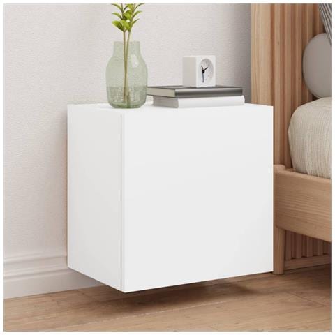 Mobili Tv A Parete 2pz Bianchi 40,5x30x40 Cm Legno Multistrato - Foto 1