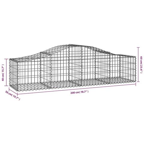 Cesto Gabbione Ad Arco 200x50x40/60 Cm Ferro Zincato - Foto 4
