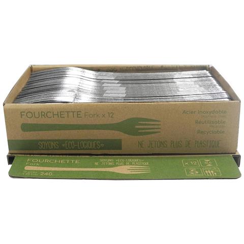 Set Di Forchette Ecologic Slim Metallo Acciaio (12 Unità) - Foto 3