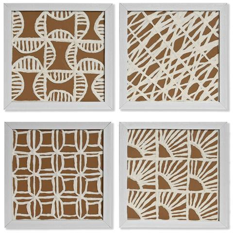 Set Di 4 Quadri Home Esprit Moderno 22 X 2 X 22 Cm (4 Pezzi) - Foto 1