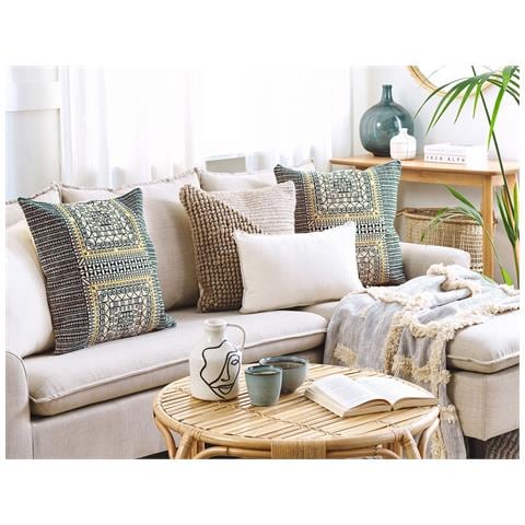 Cuscino Decorativo Sidi Cotone 50 X 50 Cm Geometrico Rame - Foto 1
