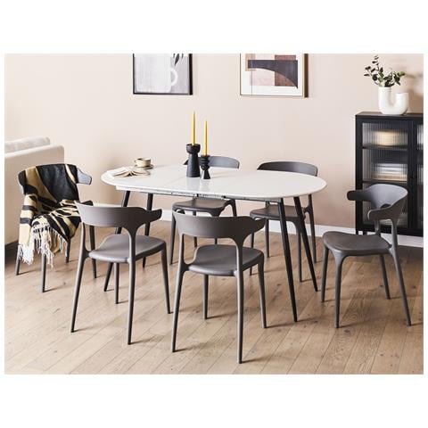 Tavolo Da Pranzo Estensibile Staverton Bianco 120/160 Cm 80 Cm - Foto 1