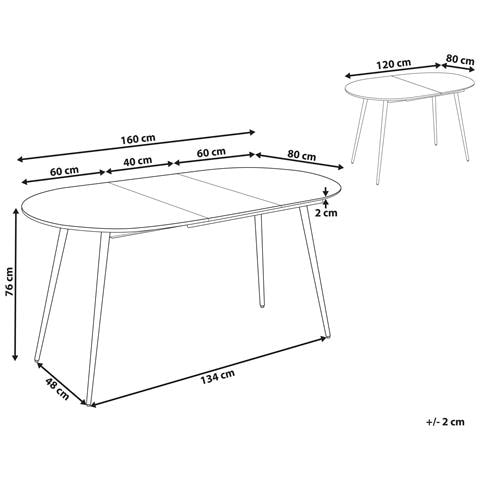 Tavolo Da Pranzo Estensibile Staverton Bianco 120/160 Cm 80 Cm - Foto 6