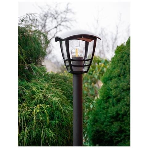 Lanterna Selene Led 1 Luce Su Palo Nero Opaco In Alluminio 16xh100cm Attacco E27 - Foto 2