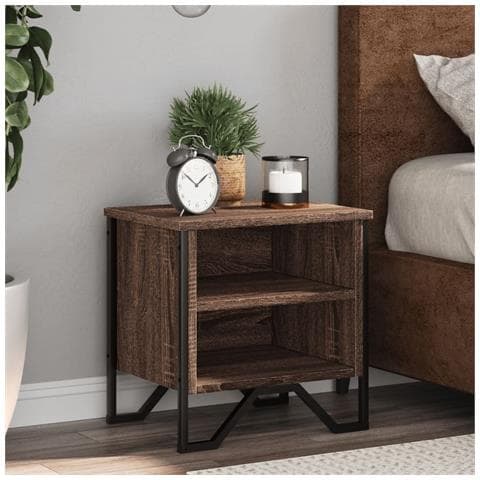 Comodini Rovere Marrone 2pz 40x30x40 Cm In Truciolato - Foto 1