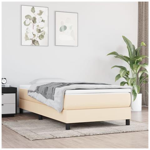 Giroletto A Molle Con Materasso Crema 90x200 Cm Intessuto - Foto 8