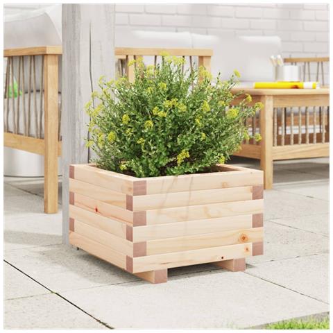 Fioriera Da Giardino 40x40x26,5 Cm In Legno Massello Di Pino - Foto 3