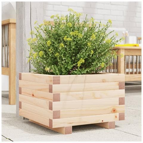 Fioriera Da Giardino 40x40x26,5 Cm In Legno Massello Di Pino - Foto 1
