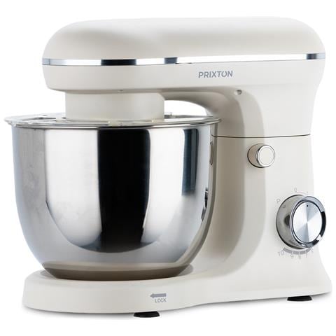 Planetaria Impastatrice Kr250 Per Pasticceria, Potenza 1500 W, 10 Velocità, Ciotola Acciaio Inox Da 5 Litri, 3 Accessori, Coperchio Trasparente, Colore Bianco Crema Opaco - Foto 2