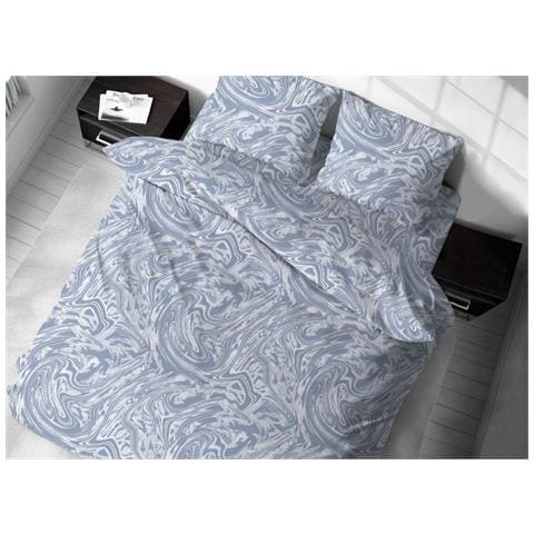 Sacco Copripiumino In 100% Cotone Made Italy Disegno Splash Singolo Azzurro - Foto 1