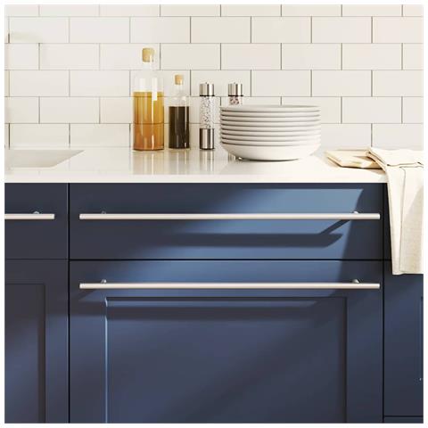 Maniglie Per Mobili 5pz Argento 480mm In Acciaio Inox - Foto 1