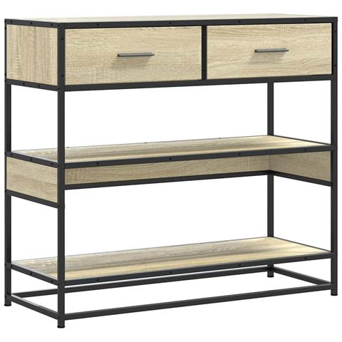 Tavolo Consolle Rovere Sonoma 90x35x80 Cm In Legno Multistrato - Foto 2