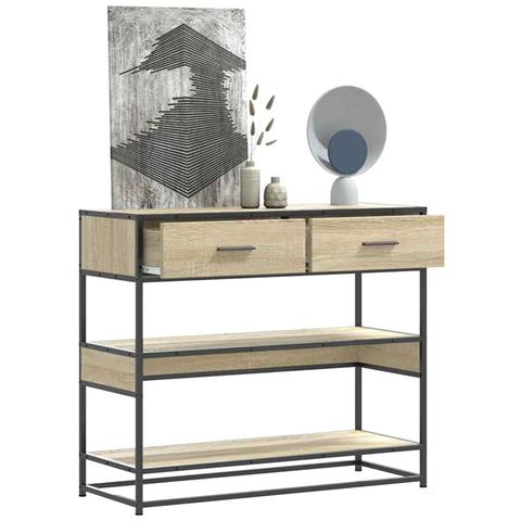 Tavolo Consolle Rovere Sonoma 90x35x80 Cm In Legno Multistrato - Foto 1