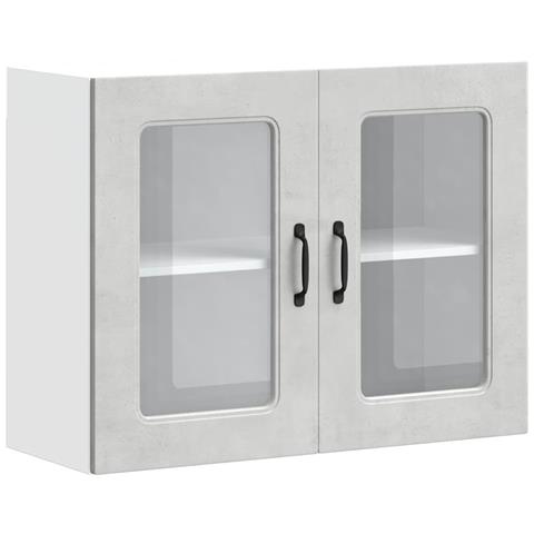 Pensile Da Cucina Con Porta In Vetro Kalmar Grigio Cemento - Foto 2