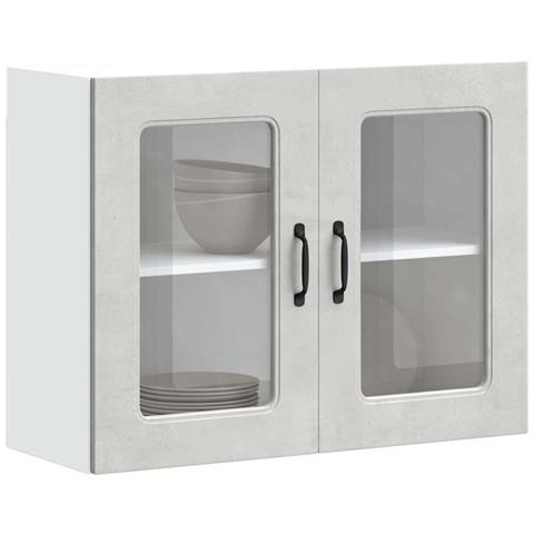 Pensile Da Cucina Con Porta In Vetro Kalmar Grigio Cemento - Foto 1