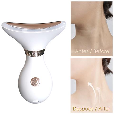 Beauty Instrument, Cura Della Pelle, 5 In 1: Trattamento Con Calore, Vibrazione E Tripla Luce Led. 8,9x5x12,4 Centimetri. Colore Bianco - Foto 2