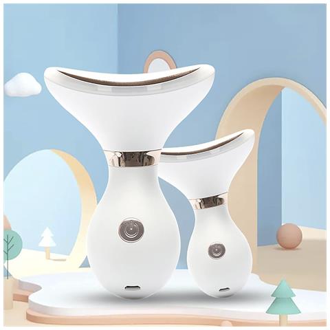 Beauty Instrument, Cura Della Pelle, 5 In 1: Trattamento Con Calore, Vibrazione E Tripla Luce Led. 8,9x5x12,4 Centimetri. Colore Bianco - Foto 5