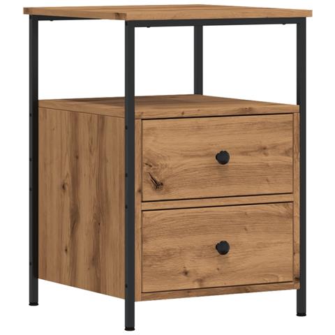 Comodino Rovere Artigianale 34x35,5x50 Cm In Legno Multistrato - Foto 2