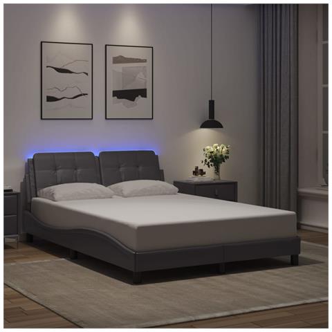 Lusso Casadino - Giroletto Con Led Senza Materasso Zadar Grigio 140x190 Cm - Foto 8