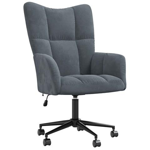 Lusso Casadino -  Sedia Relax Grigio Scuro In Velluto - Foto 1