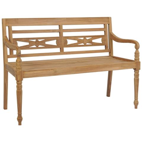 Panca Batavia Con Cuscino Crema 120 Cm Massello Di Teak - Foto 1