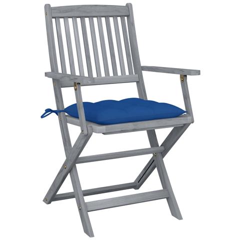 Lusso Casadino -  Sedie Da Giardino Pieghevoli 2pz Con Cuscini In Massello Acacia - Foto 1