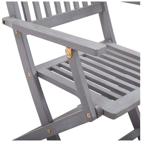 Lusso Casadino -  Sedie Da Giardino Pieghevoli 2pz Con Cuscini In Massello Acacia - Foto 8